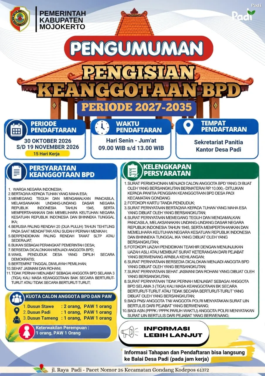 PENJARINGAN ANGGOTA BPD DESA PADI